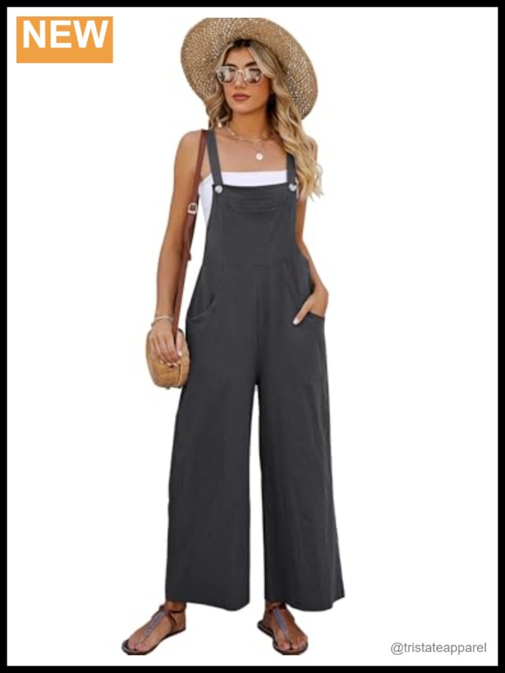Cotton Linen Wide Leg Bib Overalls Loose Fit Jumpsuit Romper